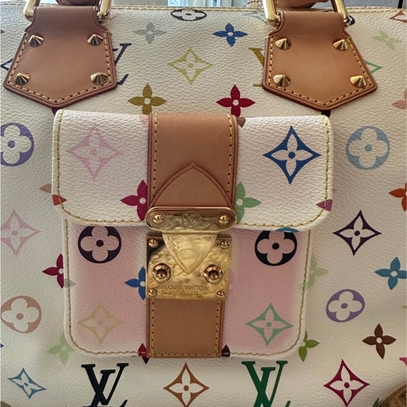 Louis Vuitton Handbags - Authentic Louis Vuitton White Multicolor Speedy 30 Vintage
